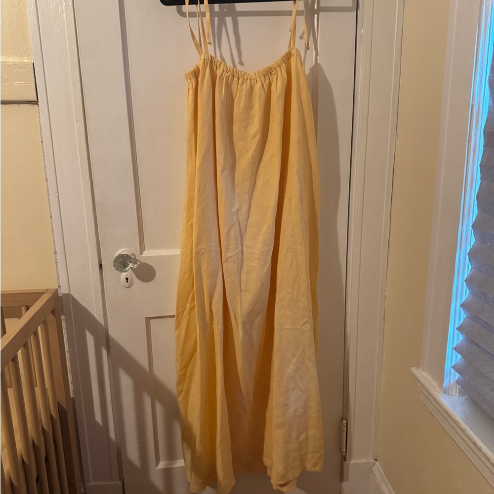 Boheme Goods Tie Dress in Butter Yellow